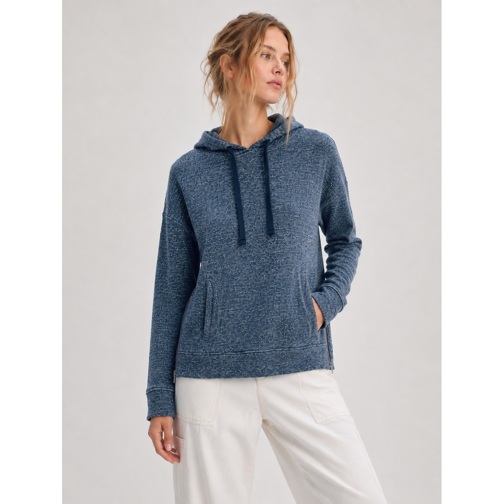 PACT Organic Cotton Hoodie Sweatshirt Women Sz XS Gray/blue Athletic Athleisure